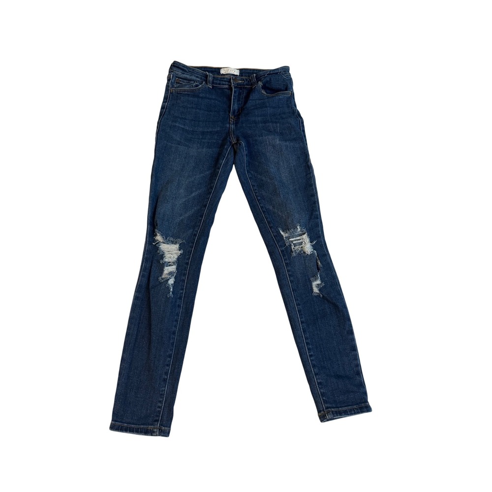 Nature Denim Distressed Skinny Jeans‎ Dark Wash Size 5 26